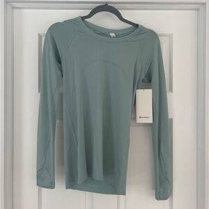 LAST CHANCE - Lululemon Switfly Tech Long Sleeve 2.0 Light Blue/Mint